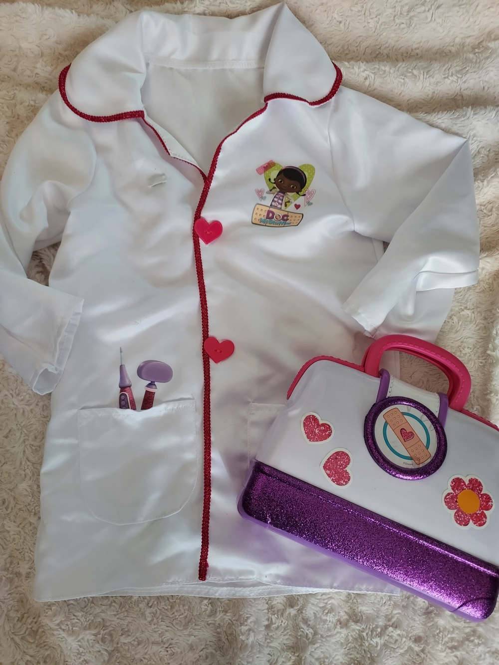 Disney Doc McStuffins Lab Coat Bag Stethoscope & Prescription Notebook Playset